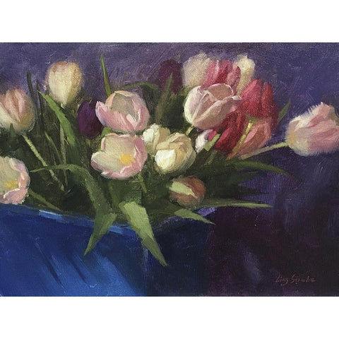 Tulips II Black Modern Wood Framed Art Print by Strube, Ling