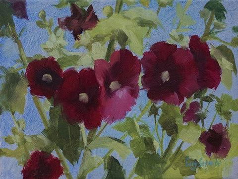 Stock Rose White Modern Wood Framed Art Print with Double Matting by Strube, Ling