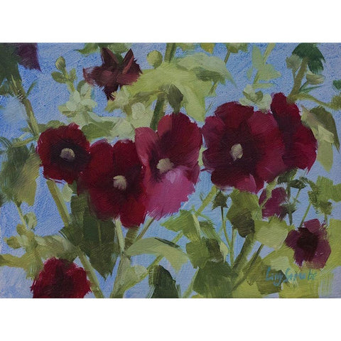 Stock Rose Black Modern Wood Framed Art Print by Strube, Ling