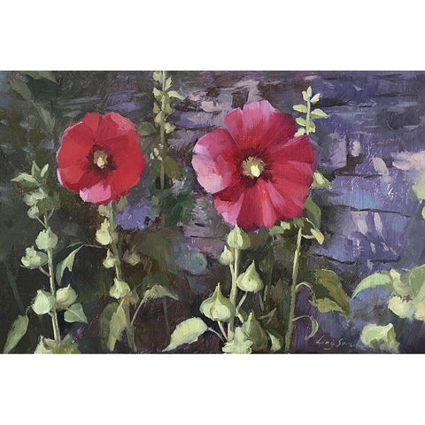 Holy Hock II Black Modern Wood Framed Art Print by Strube, Ling