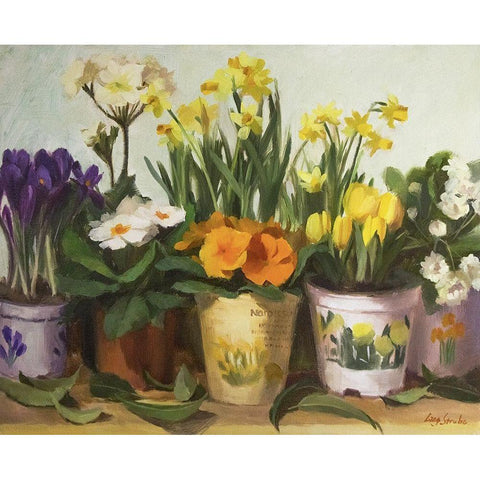 Spring Song Black Modern Wood Framed Art Print by Strube, Ling