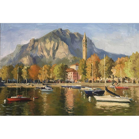 Lecco, Como Lake Gold Ornate Wood Framed Art Print with Double Matting by Strube, Ling