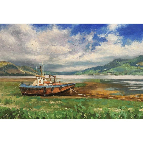 Scotland Landscape II White Modern Wood Framed Art Print by Strube, Ling