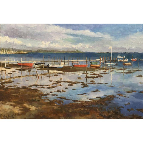 Sunset Glow in Denmark Gold Ornate Wood Framed Art Print with Double Matting by Strube, Ling