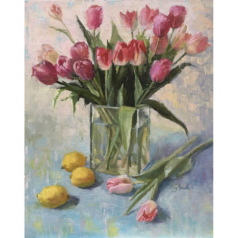 Spring Greetings White Modern Wood Framed Art Print by Strube, Ling