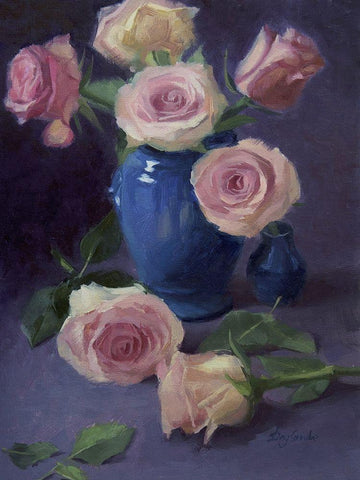 Anmut White Modern Wood Framed Art Print with Double Matting by Strube, Ling