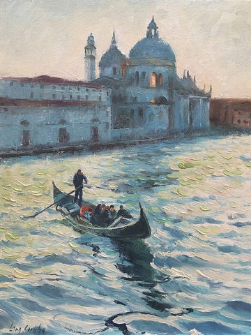 Stroll in Venice V White Modern Wood Framed Art Print with Double Matting by Strube, Ling