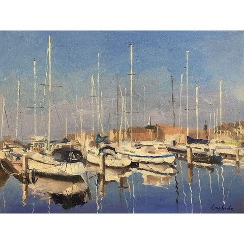 Netherlands Landscape II Black Modern Wood Framed Art Print with Double Matting by Strube, Ling