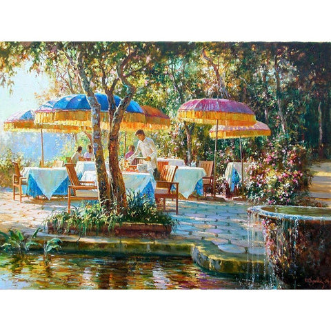 Kafe Black Modern Wood Framed Art Print with Double Matting by Obuchovsky, Yury