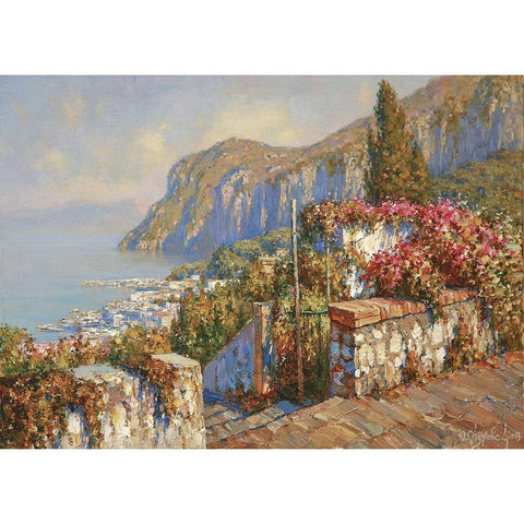 Island Capri White Modern Wood Framed Art Print by Obuchovsky, Yury