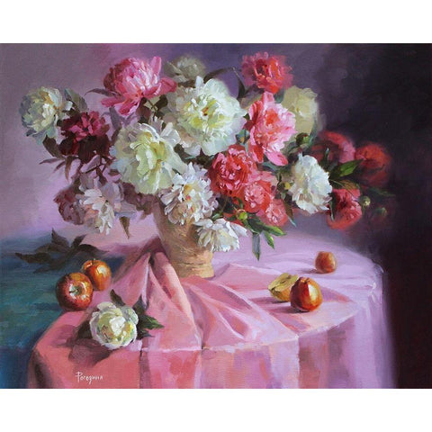 Bouquet of Magic Flowers Black Modern Wood Framed Art Print with Double Matting by Rogozina, Svetlana