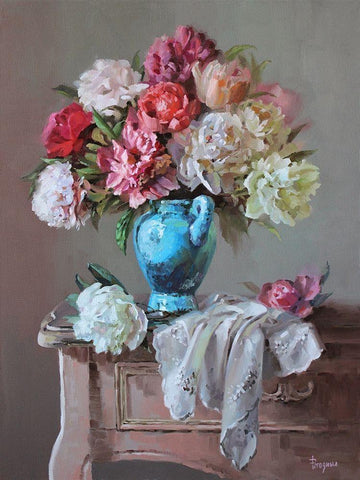 Tender Scent White Modern Wood Framed Art Print with Double Matting by Rogozina, Svetlana