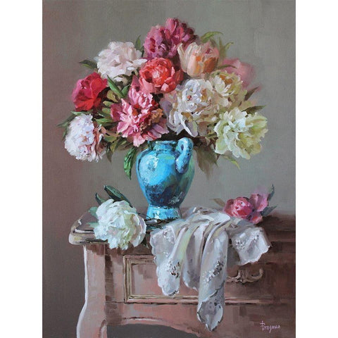 Tender Scent White Modern Wood Framed Art Print by Rogozina, Svetlana