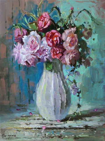 Aromat Bouquet White Modern Wood Framed Art Print with Double Matting by Rogozina, Svetlana