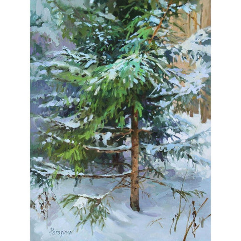 Winter Tree Black Modern Wood Framed Art Print by Rogozina, Svetlana