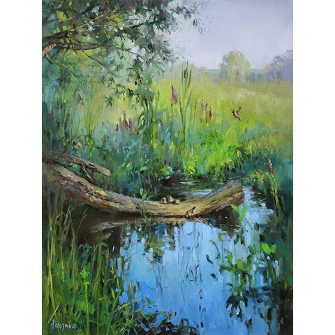 A Hot Day Black Modern Wood Framed Art Print by Rogozina, Svetlana