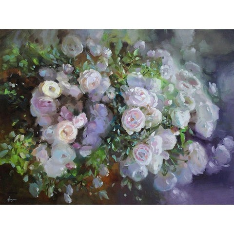 Aromat of Roses Black Modern Wood Framed Art Print by Rogozina, Svetlana