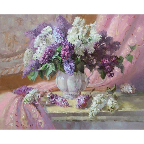 The smell of Lilac Gold Ornate Wood Framed Art Print with Double Matting by Rogozina, Svetlana