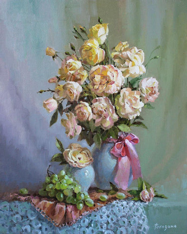 Happiness Black Ornate Wood Framed Art Print with Double Matting by Rogozina, Svetlana