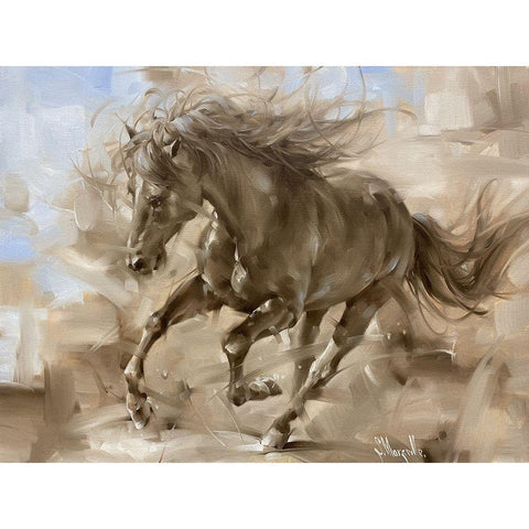 Into the Wind White Modern Wood Framed Art Print by Singatullin, Marsel