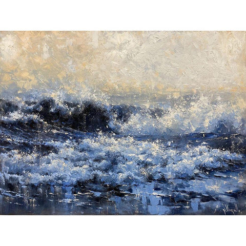 Prussian Blue White Modern Wood Framed Art Print by Singatullin, Marsel