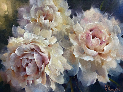 Night Pearls White Modern Wood Framed Art Print with Double Matting by Singatullin, Marsel