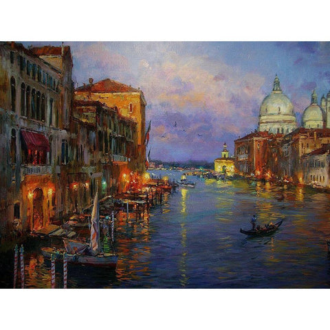 Venice Memories I Black Modern Wood Framed Art Print with Double Matting by Sviridov, Sergei