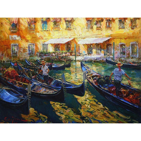 Venice Memories II Black Modern Wood Framed Art Print with Double Matting by Sviridov, Sergei