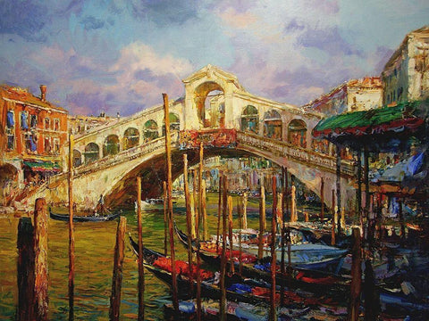 Venice Memories III Black Ornate Wood Framed Art Print with Double Matting by Sviridov, Sergei