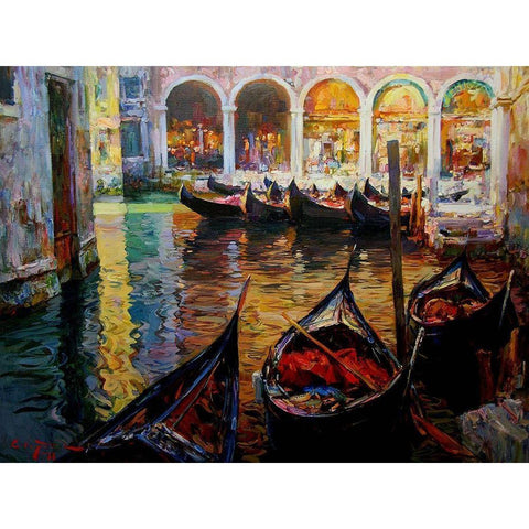 Venice Memories IV Gold Ornate Wood Framed Art Print with Double Matting by Sviridov, Sergei