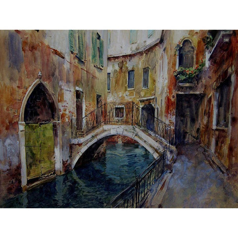 Venice Memories V White Modern Wood Framed Art Print by Sviridov, Sergei