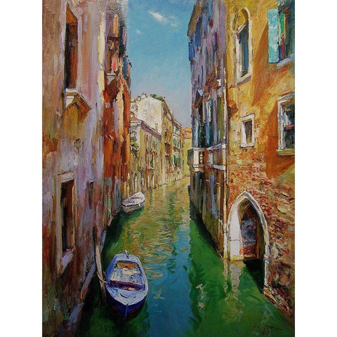 Venice Memories VII Black Modern Wood Framed Art Print with Double Matting by Sviridov, Sergei