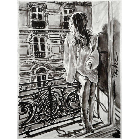 Sunday Morning White Modern Wood Framed Art Print by Tashe