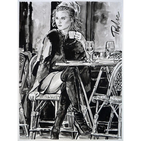 Sweet Date White Modern Wood Framed Art Print by Tashe