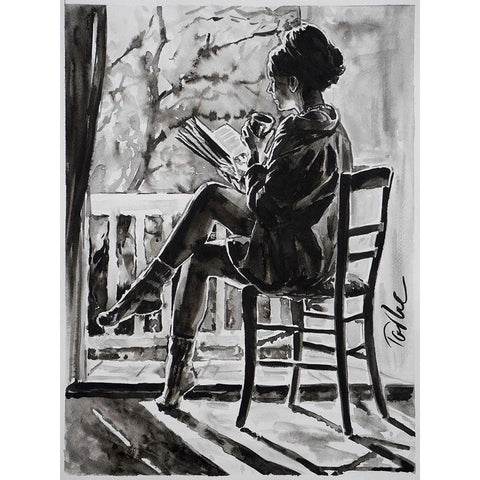 Warm Spring Morning Black Modern Wood Framed Art Print by Tashe