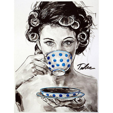 Busy Morning Gold Ornate Wood Framed Art Print with Double Matting by Tashe