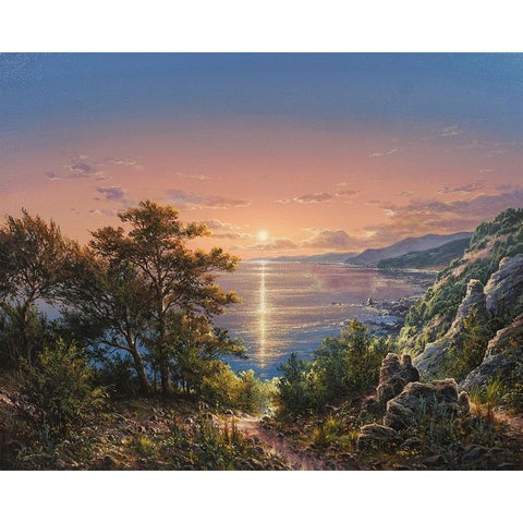 Coast Gold Ornate Wood Framed Art Print with Double Matting by Yushkevich, Viktor