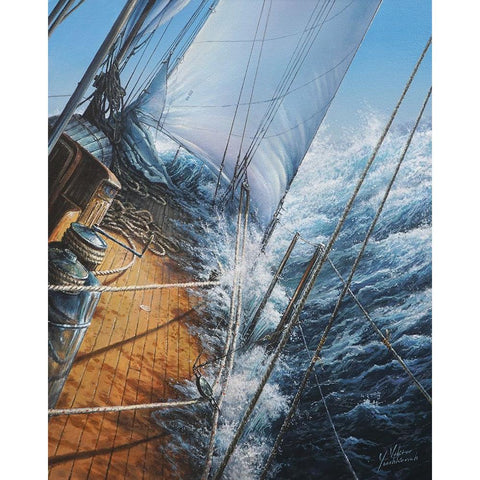 Elemental Power Black Modern Wood Framed Art Print by Yushkevich, Viktor