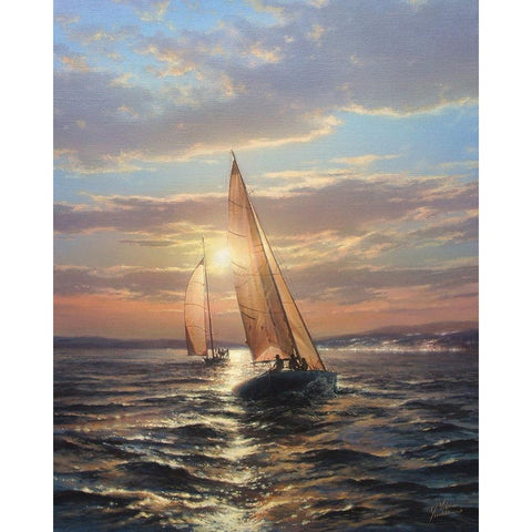 Harmony of the Sea Gold Ornate Wood Framed Art Print with Double Matting by Yushkevich, Viktor