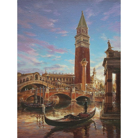 Venetian Romance Gold Ornate Wood Framed Art Print with Double Matting by Yushkevich, Viktor