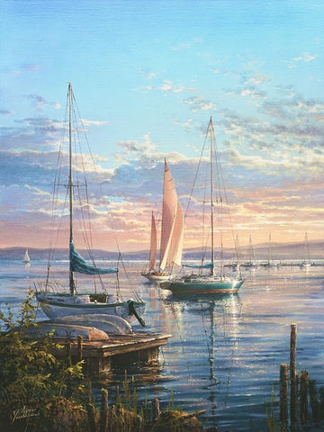 Quiet Heaven White Modern Wood Framed Art Print with Double Matting by Yushkevich, Viktor