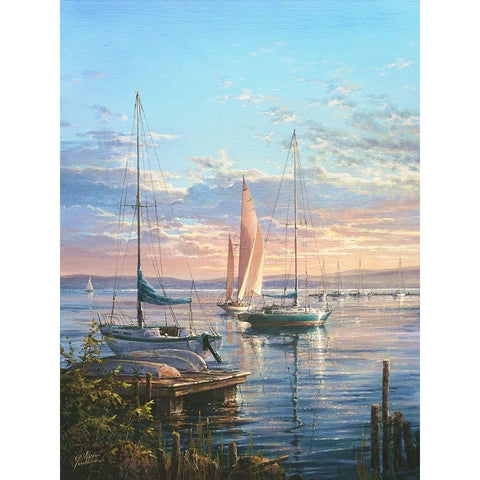 Quiet Heaven White Modern Wood Framed Art Print by Yushkevich, Viktor