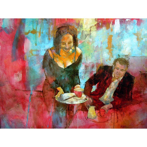 Wednesday, 5 PM Black Modern Wood Framed Art Print by Zakrynycny, Viktor