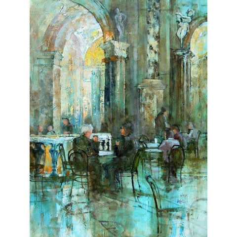 Meeting in Vienna Black Modern Wood Framed Art Print by Zakrynycny, Viktor