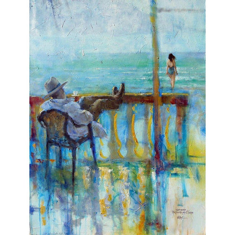 Memories from Gargano Black Modern Wood Framed Art Print with Double Matting by Zakrynycny, Viktor