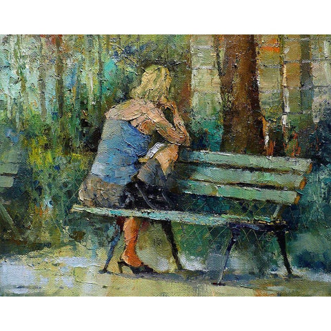 May. Afternoon in the Park White Modern Wood Framed Art Print by Zakrynycny, Viktor