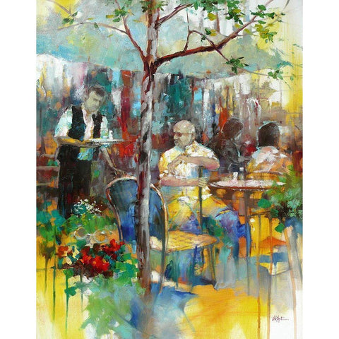 In the Shade of a Sicamore Tree White Modern Wood Framed Art Print by Zakrynycny, Viktor