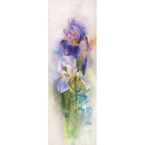 Long Iris Gold Ornate Wood Framed Art Print with Double Matting by Besedina, Anastasiia