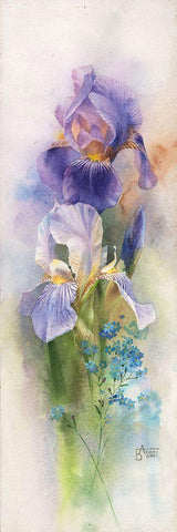 Long Iris Black Ornate Wood Framed Art Print with Double Matting by Besedina, Anastasiia