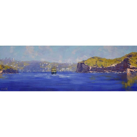 Sydney Ferry Black Modern Wood Framed Art Print with Double Matting by Gercken, Graham